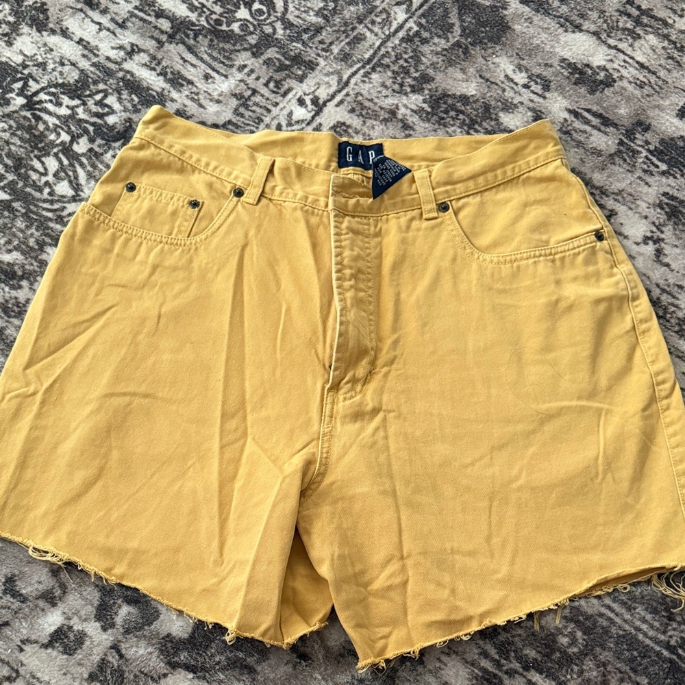 GAP Yellow High-Rise Denim Cutoff Shorts